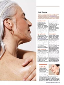 Good Housekeeping magazine page 89, March 2026, featuring Dr Nina Bal of facialsculpting.co.uk quoted as an expert on BBL HEROic IPL treatment for age spots, alongside articles on laser facials, Endolift jowl sculpting and skin resurfacing