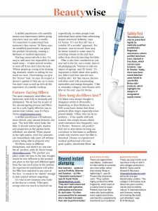 Good Housekeeping Beautywise feature page, March 2026, with Dr Nina Bal credited as a guest expert, covering topics including future-facing fillers, hyaluronic acid, polynucleotides and biostimulator injectable treatments